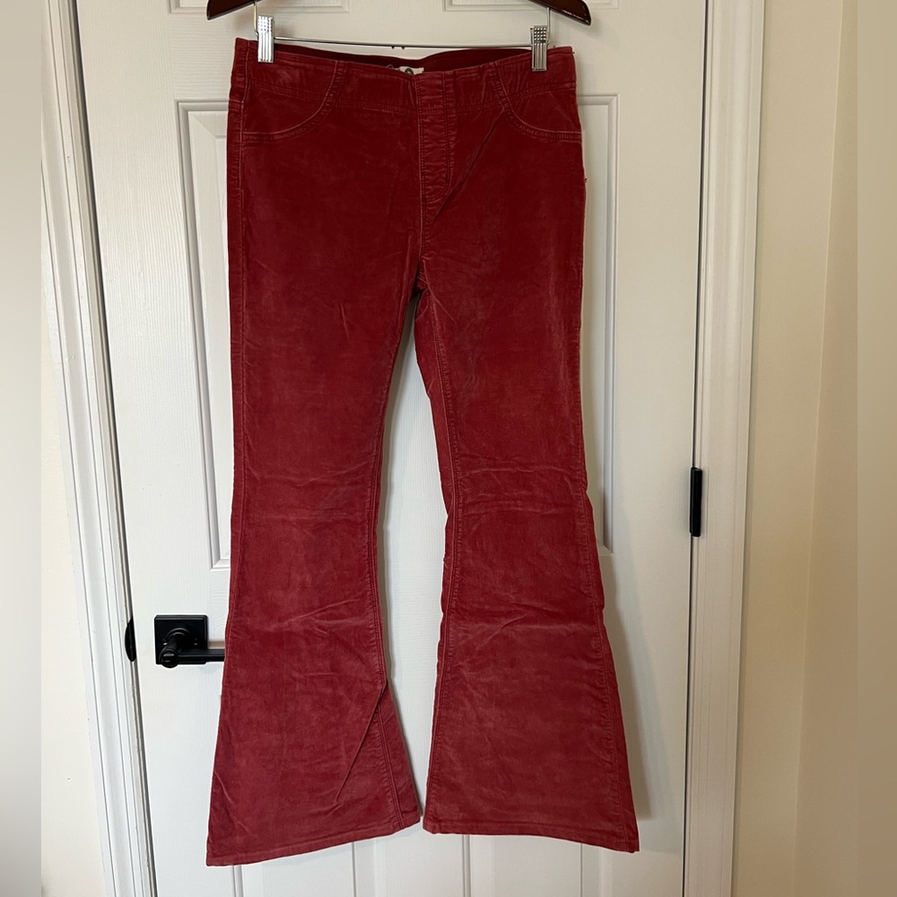 We The Free Red Flare Corduroy Jeans